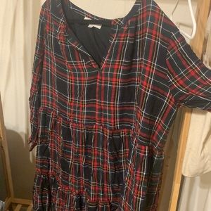 Loft Plaid babydoll dress